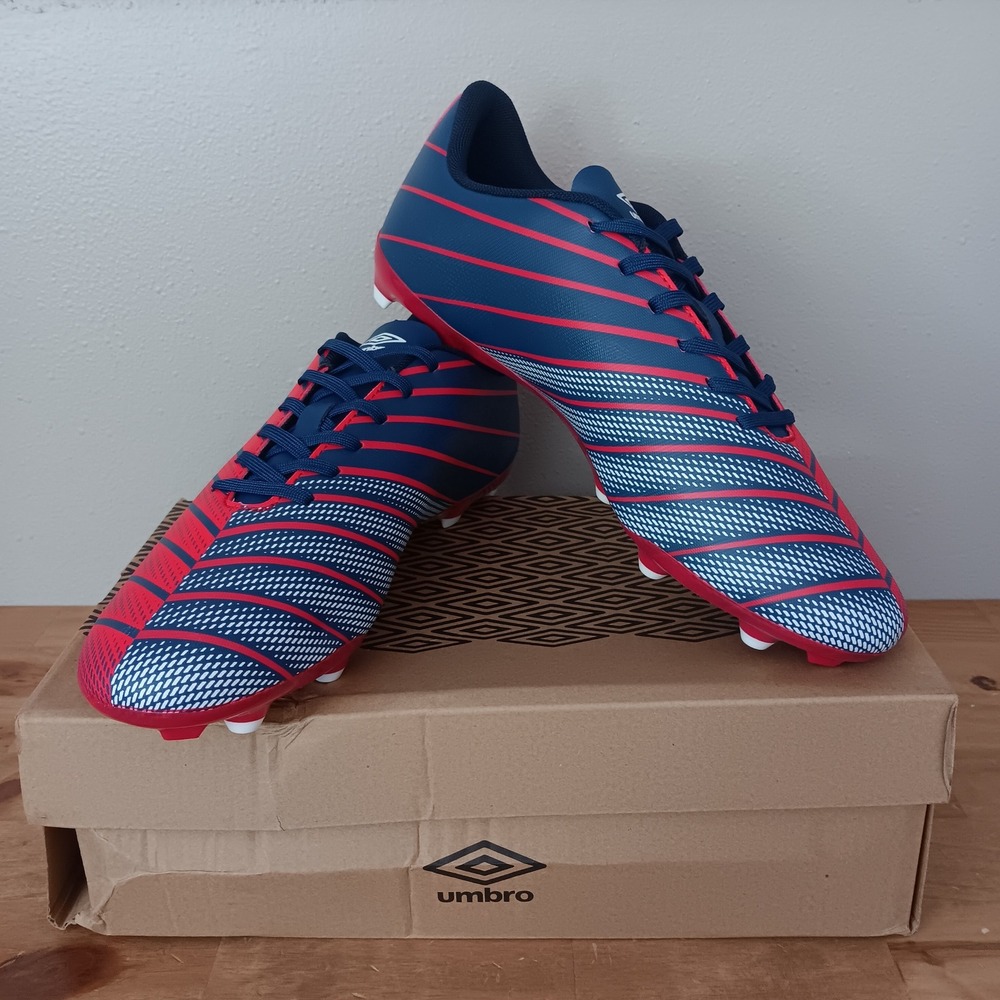 Umbro Velocita Elixir League FG Cleats Mens 11 Red/Navy NWB USMF181943U-MEA